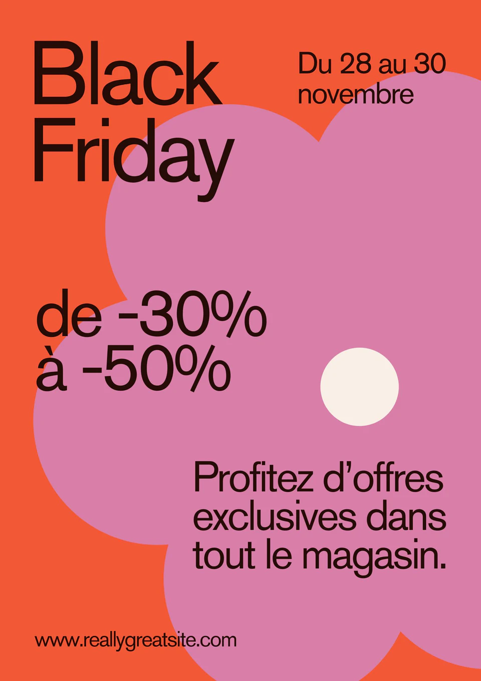 Affiche Black Friday orange et rose