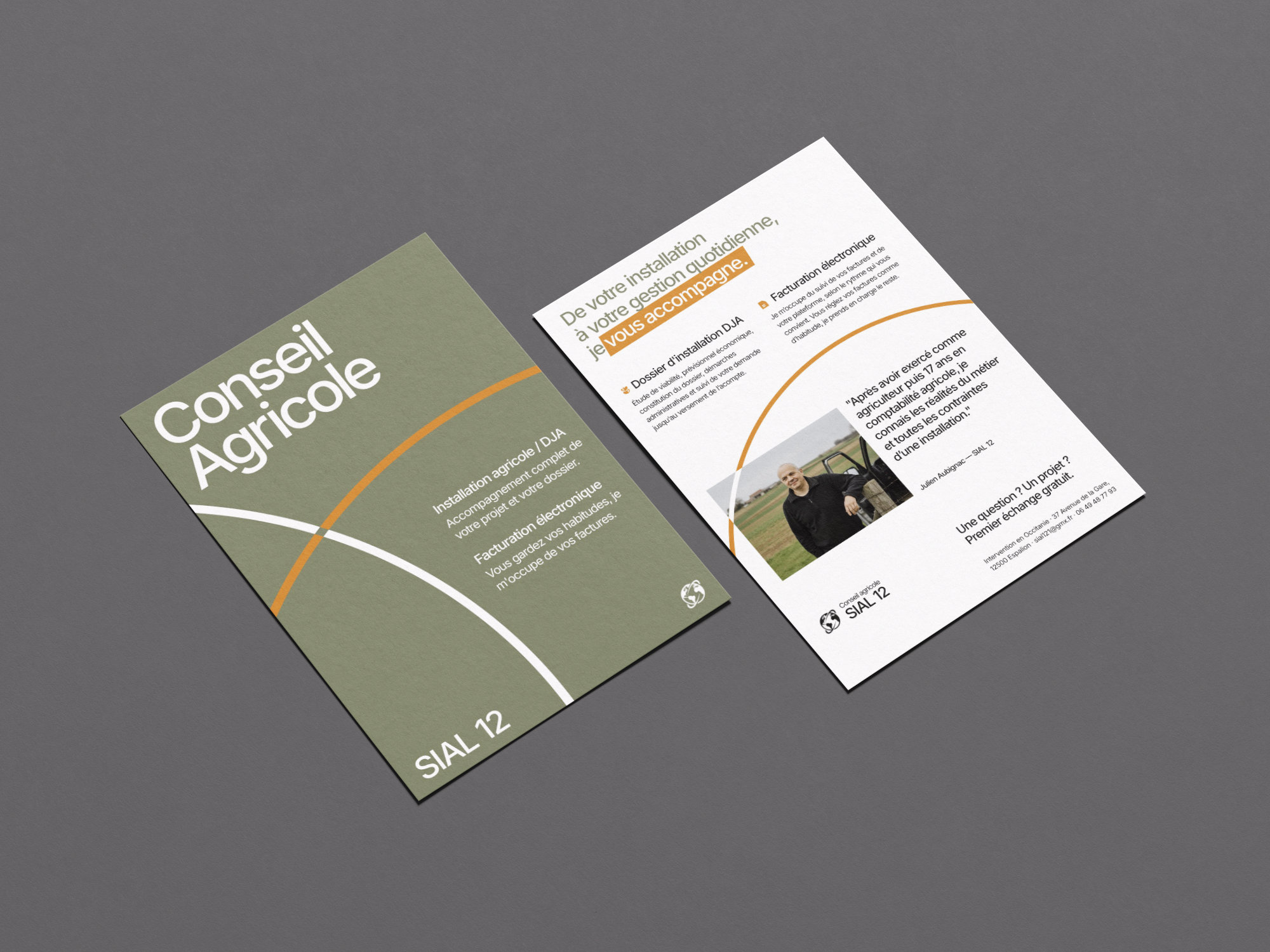 Flyer recto verso conçu pour SIAL 12, cabinet de conseil agricole