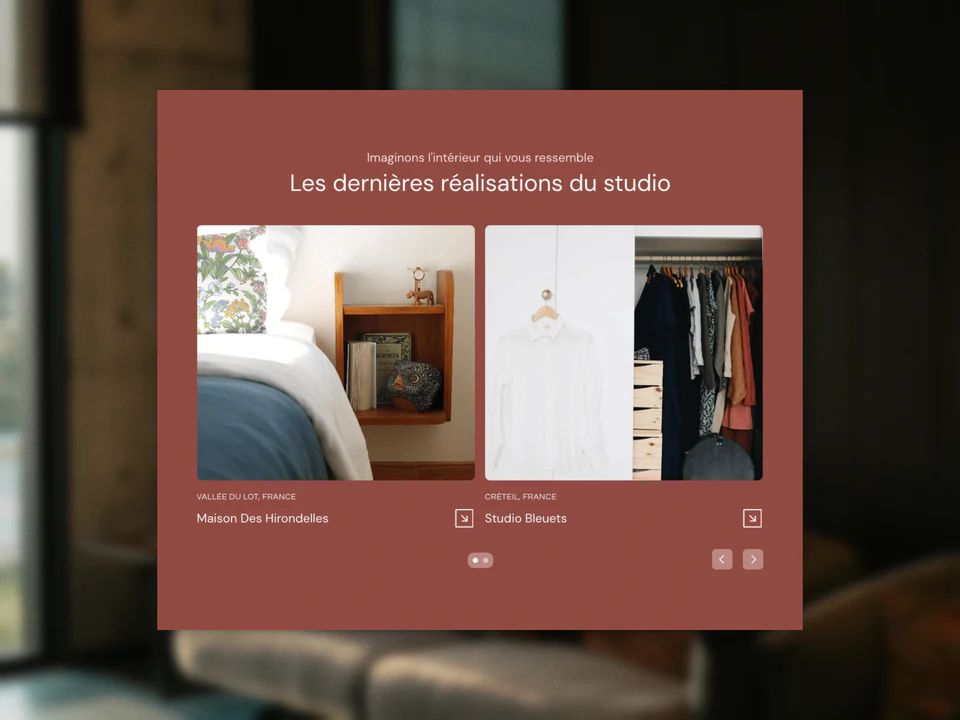 Portfolio de projets sur le site Studio Perennis