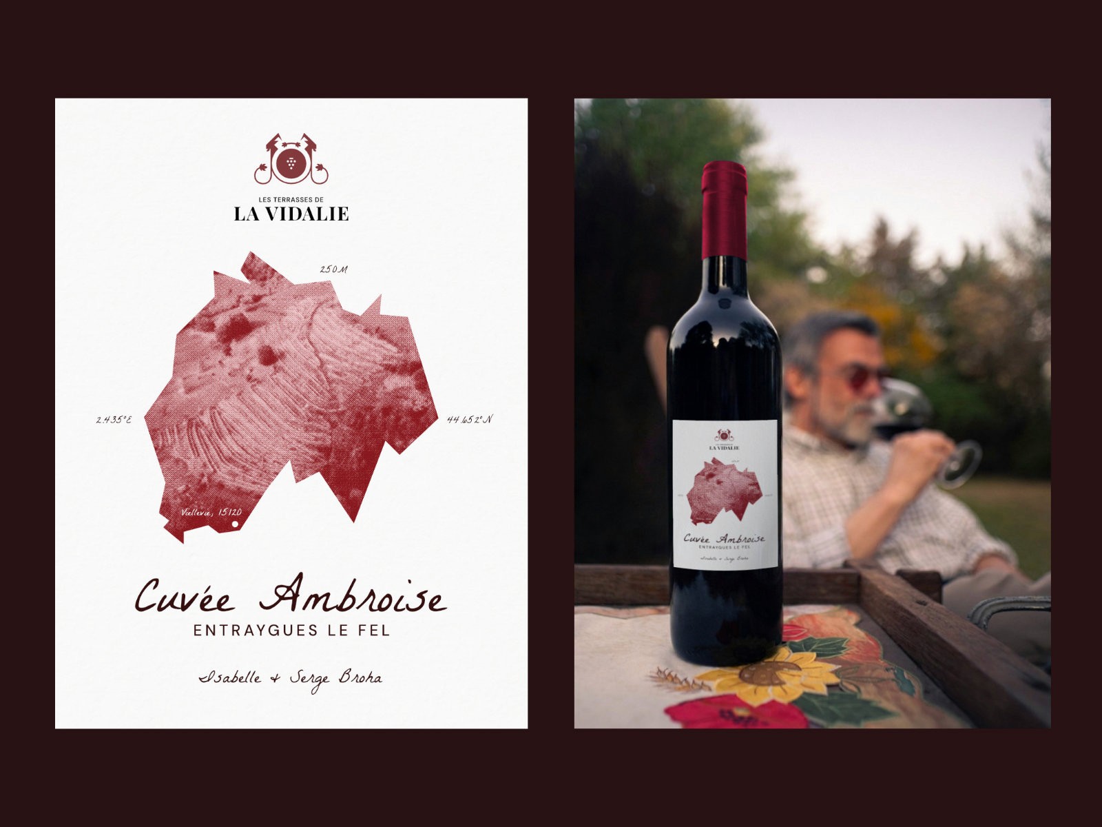 Étiquette et bouteille de la Cuvée Ambroise — Les Terrasses de La Vidalie