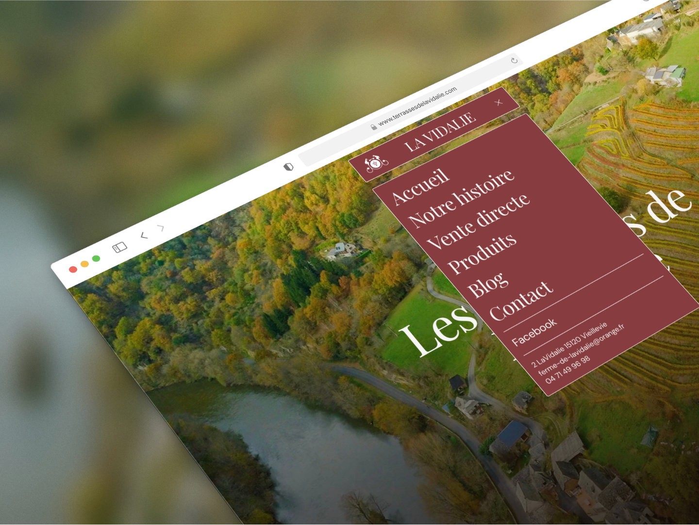 Menu de navigation du site — Les Terrasses de La Vidalie